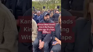 kanye west laughs at kim k by posing with her ex ray j #viral #news #shortsfeed