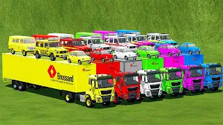 TRANSPORTING FIAT, MERCEDES AMG & MINI BUSES WITH MAN TRUCKS! Farming Simulator 22