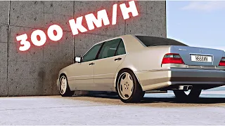 Mercedes-Benz W140 VS WALL 💥 300 KM/H 💥 BeamNG.Drive CRASH test