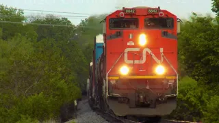 CN 8842 leads ANOTHER CN M337 through Glendale Heights, IL on National Train day