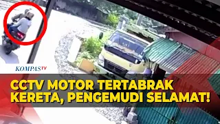 Detik-Detik Motor Tertabrak Kereta, Pengemudi dan Penumpang Berhasil Selamat