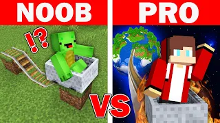 Mikey & JJ - NOOB vs PRO : ROLLER COASTER BUILD CHALLENGE - Maizen