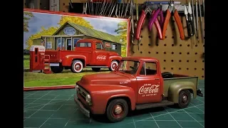 AMT 1953 Ford F100 Pickup Coca Cola 1/25 Scale Model Kit Build Review AMT1144