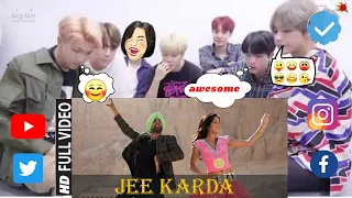 BTS REACTION TO BOLLYWOOD SONGS Jee Karda /  MOVIE -Singh Is Kinng FULL VIDEO