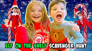 Elf on the Shelf CANDY CANDY Scavenger HUNT! Aubrey and Caleb Play ELF GAMES with Elf Friend!
