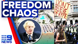 UK Freedom Day divides nation | Coronavirus | 9 News Australia