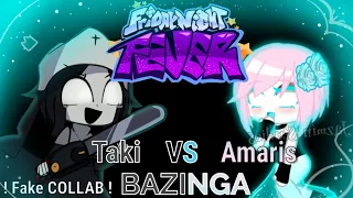 FNF Fever but gacha -​ ✝️Bazinga​😱 | 🖤Taki VS Amaris💙| #fakecollabjazminstudiosfnfgachaclub