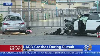 LAPD Cruiser Involved In Crash During Pursuit In South LA, Innocent Driver Hurt