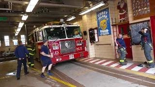 FDNY Battalion 43 and Tower Ladder 161 get toned to the same run