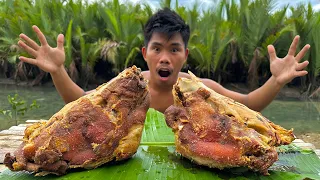 Mukbang Crispy Ulo (OUTDOOR COOKING) Eating Delicious | Boy Tapang 🐷🥵🌶️