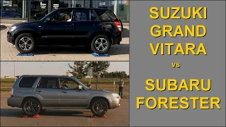 SLIP TEST - Suzuki Grand Vitara 2.7 V6 vs Subaru Forester 2.5 XT VTD - @4x4.tests.on.rollers