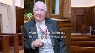 Revd Roderick Leece presides at the Funeral of Alan Fairbrass 20 April 2020 West London Crematorium.