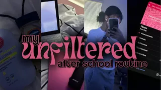 UNFILTERED after school routine || chores, hygiene, packages, homework