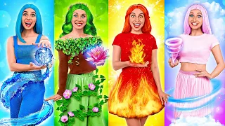 Feuer-Mädchen, Wasser-Mädchen, Luft-Mädchen und Erd-Mädchen | Lustige Momente mit Vier Elementen