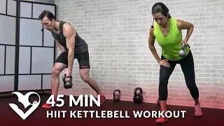 45 Min HIIT Kettlebell Workouts for Fat Loss & Strength - Kettlebell Workout Training Exercises