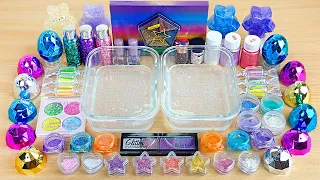 GLITTER vs PIGMENT SLIME Mixing makeup and glitter into Clear Slime Satisfying Slime Videos