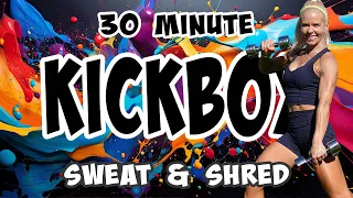 30 MINUTE ALL STANDING KICKBOXING HIIT | Cardio And Weights | Low Impact Workout