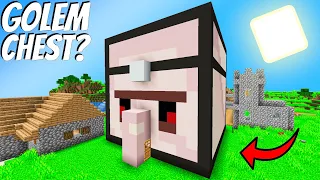 What's INSIDE the GOLEM CHEST in Minecraft ? I found a SECRET GOLEM ! New GOLEM in minecraft !