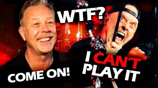 JAMES HETFIELD REACTION TO LARS ULRICH STRUGGLING TO PLAY AN EASY DRUM FILL #METALLICA