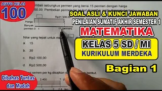 Soal PAS- Sumatif Akhir Semester 1 Matematika Kelas 5 SD/MI Kurikulum Merdeka & Kunci Jawaban Part-1