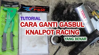 Cara ganti glasswool knalpot racing // Ganti gasbul knalpot dbs