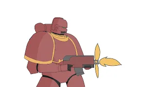 (VERY LOUD) A Space Marine SHOOTING  [ Warhammer40k Animation ] (CC)