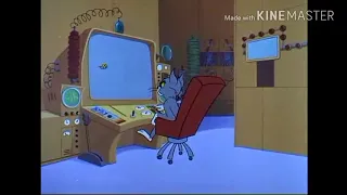 TOM AND JERRY - MECHANO CRASHES THROUGH SCREEN AND CAUSES SEVERE PROPERTY DAMAGES