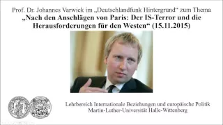 Nach den Anschlägen: IS-Terror & Herausforderungen für den Westen – Prof. Varwick (15.11.2015)