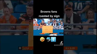 Cleveland Browns fans roasted by sign right in front of them #nfl #football #browns #dolphins #roast