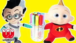 The 3 MARKER CHALLENGE played by Jack Jack from Incredibles 2 and Romeo from PJ Masks