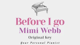 Before I go - Mimi Webb (Original Key Karaoke) - Instrumental Cover with Lyrics
