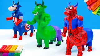 How to make Cow man mod superhero Hulk, Spider man, Captain America with clay