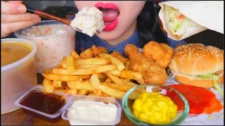 ASMR KFC FEAST | BURGER | POPCORN CHICKEN | COLESLAW | FRIED CHICKEN | FRIES | EATING SOUNDS
