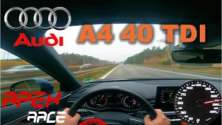 🚗 2021 Audi A4 40 TDI | POV | TOP Speed German Autobahn | 0-100