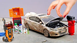 Washing Dirty 🥵 Miniature Chevy Cruze | Diecast car diy project video experiment