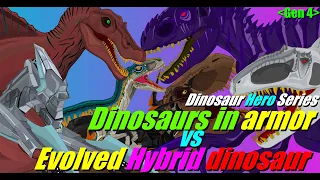 Dinosaurs in armor vs Evolved Hybrid dinosaur / Jurassic World: Dinosaur battle Series