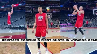 Kristaps Porzingis looks healthy as he gets his first shots with Washington Wizards