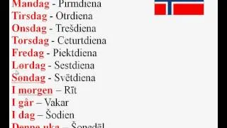 Norvēģu valodas kursi - Nedēļas dienas / Ukedagene