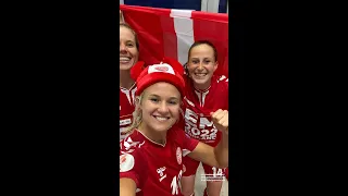 Denmark celebrate reaching the finals in England