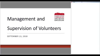 Public Librarians' Chat: Management and Supervision of Volunteers, 9/13/2018