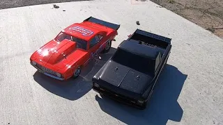 Traxxas Drag Slash & Losi 22S Camaro go at it Head to Head what I feel about the traxxas RTR ?