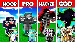 Minecraft Battle : NOOB vs PRO vs HACKER vs GOD : SCARY WITHER MUTANT EVOLUTION! in Minecraft