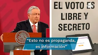 Defiende AMLO difusión de "mañanera" durante proceso electoral en Coahuila e Hidalgo