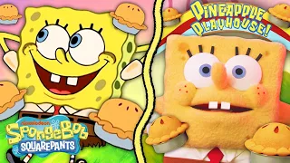 SpongeBob Gets a Pie Bomb! 🥧 "Dying For Pie" IRL with Puppets! | SpongeBob
