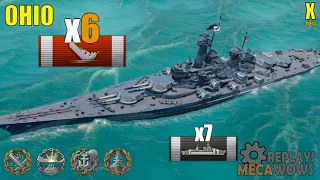 Battleship Ohio 6 Kills & 222k Damage | World of Warships Gameplay