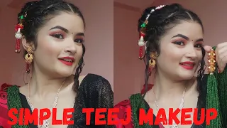 Simple Teej Makeup Tutorial 2021/2078 | Affordable Products | Nepali | Festive Look | Sayara Silwal