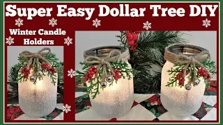 Winter Candle Holder❄ Easy Dollar Tree❄ DIY Sparkling