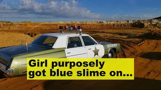 Girl purposely got blue slime on would-be kidnapper's arms