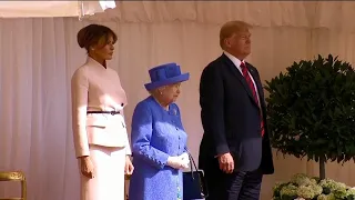 Donald Trump arrives at Windsor Castle to meet Queen