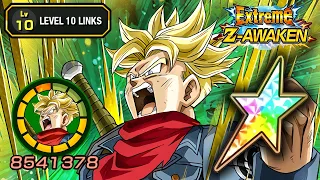 100% EZA TEQ SSJ FUTURE TRUNKS LEVEL 10 LINKS + STICKER EFFECT! Dragon Ball Z Dokkan Battle